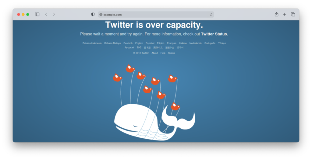 Twitter/X 502 error page