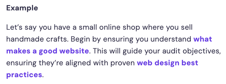 Contextual internal link examples