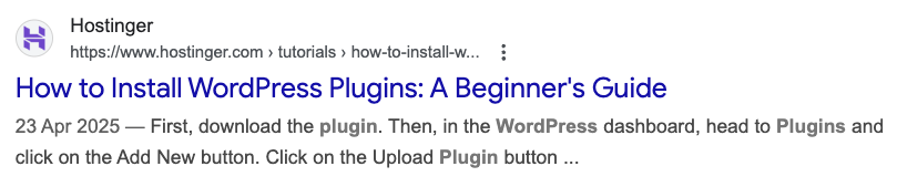 An example of how meta title and meta description appear in SERP