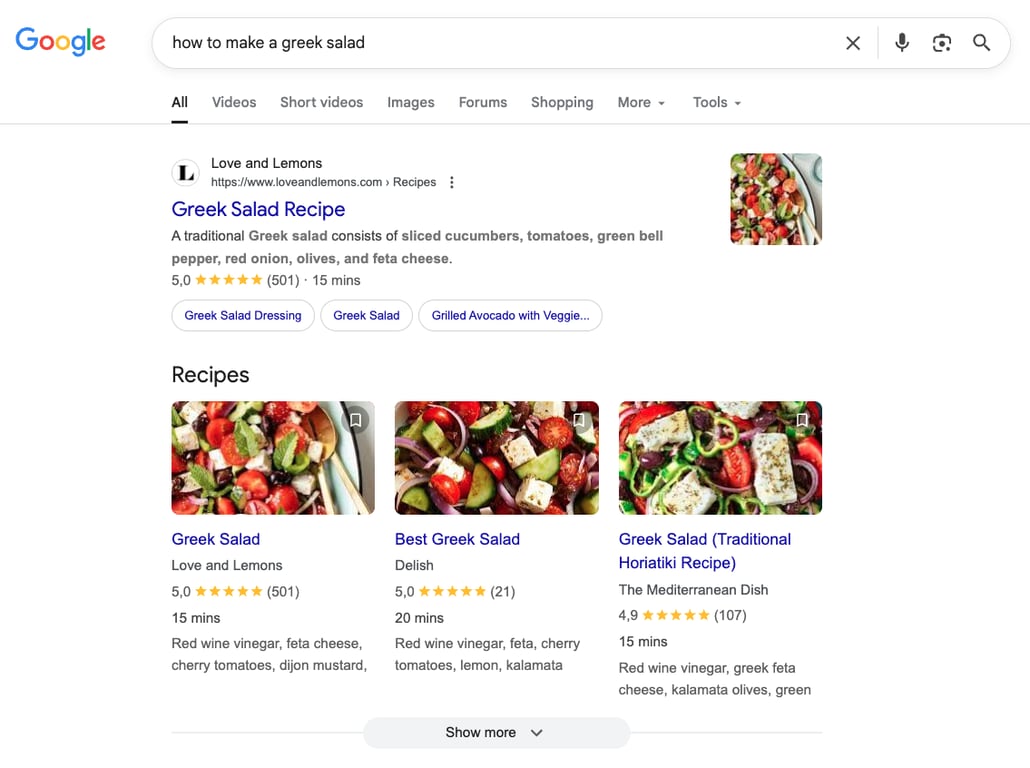 Google's rich snippets