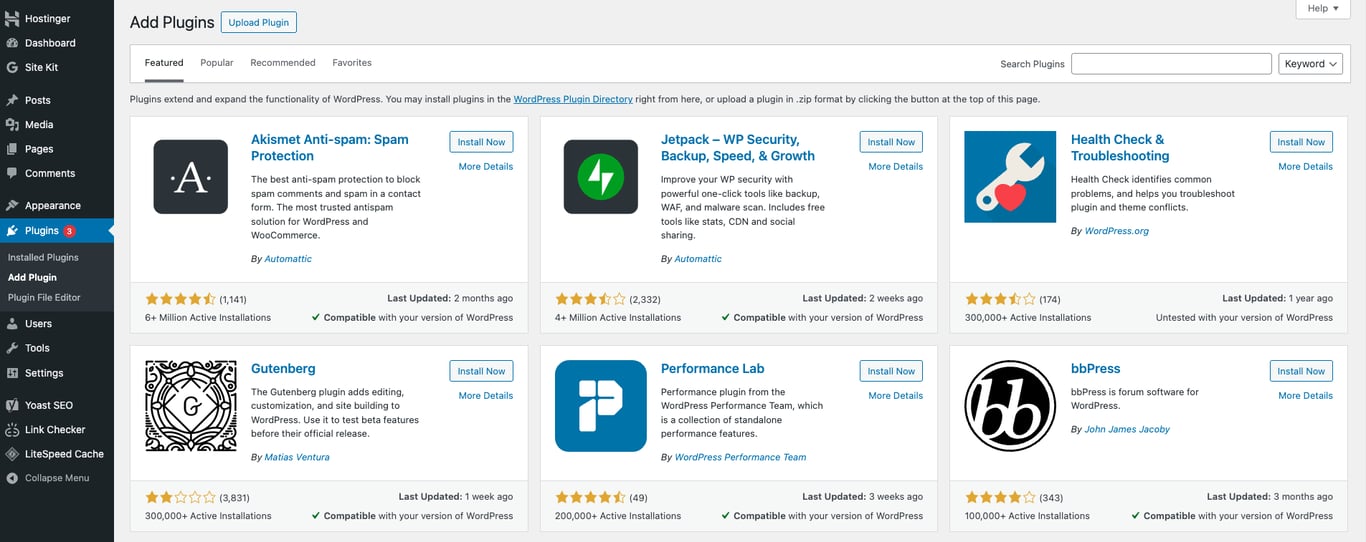 WordPress plugins directory