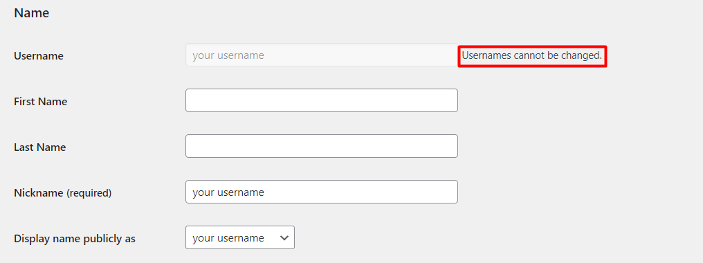 Edit user profile in WordPress