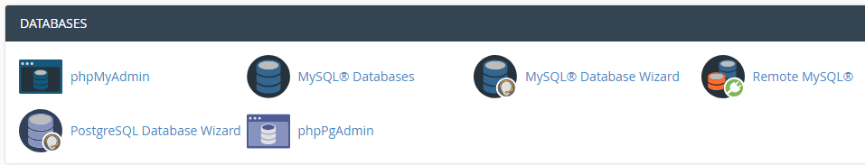 phpMyAdmin menu in cPanel