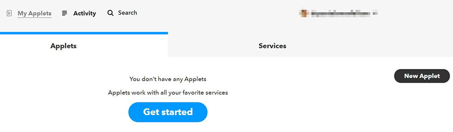 Cr&eacute;er une nouvelle applet.