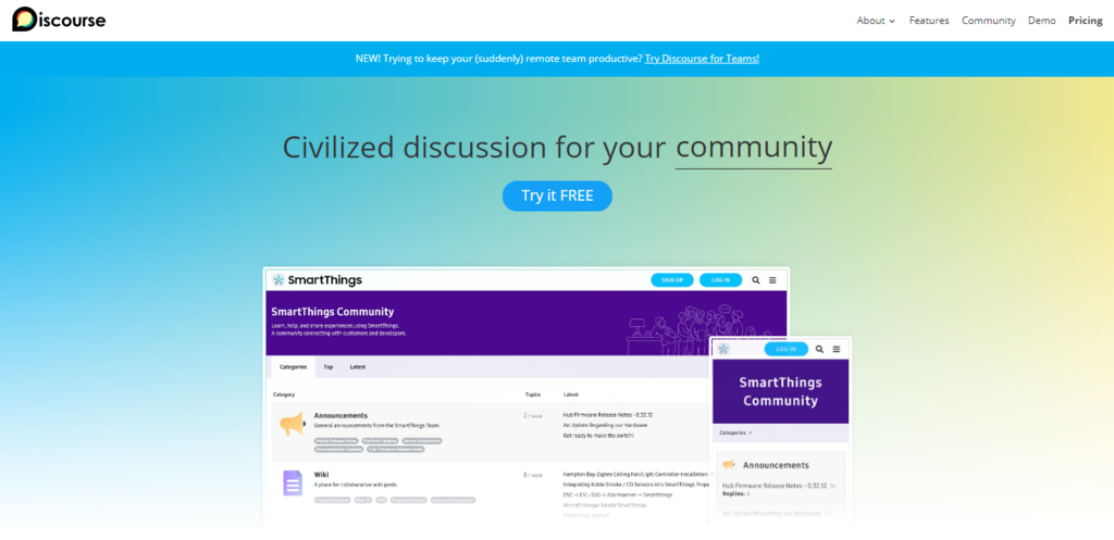 Discourse banner