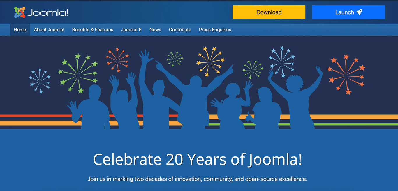 Joomla! website's home page