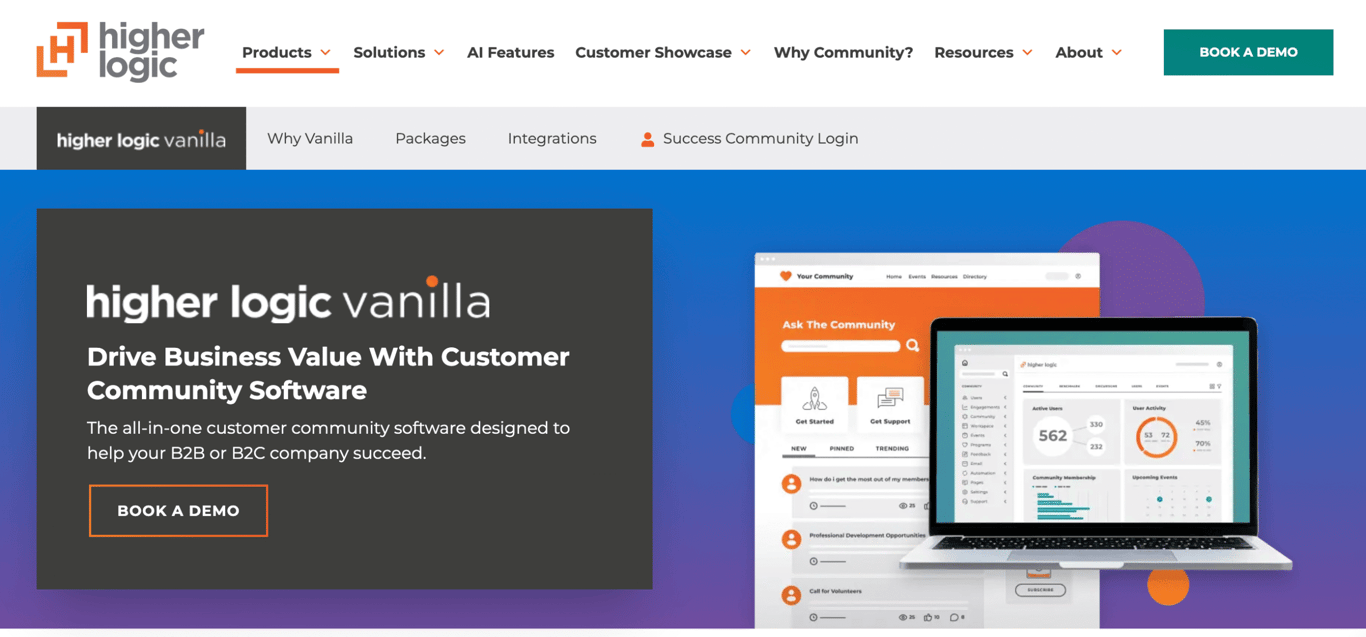 The Vanilla Forums product page