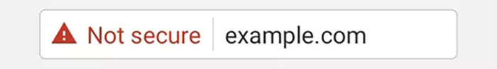 L'avertissement non s&eacute;curis&eacute; Chrome.