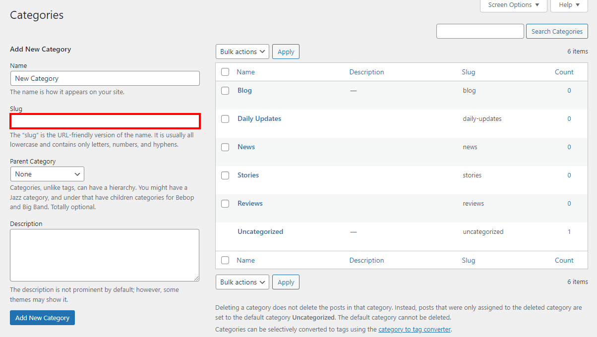 WordPress quick edit for slugs
