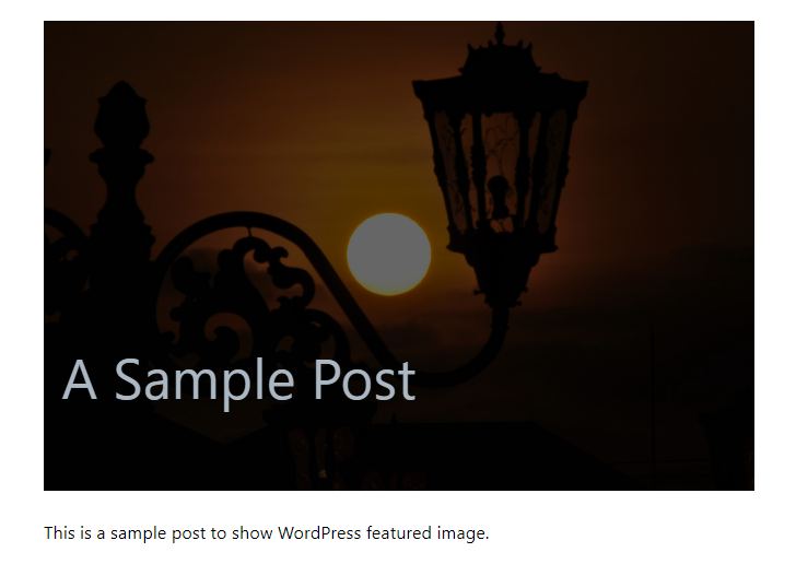 A cover block with a featured image and post title overlay