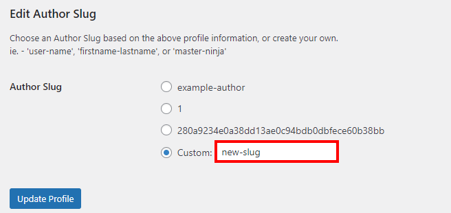 WordPress edit author slug
