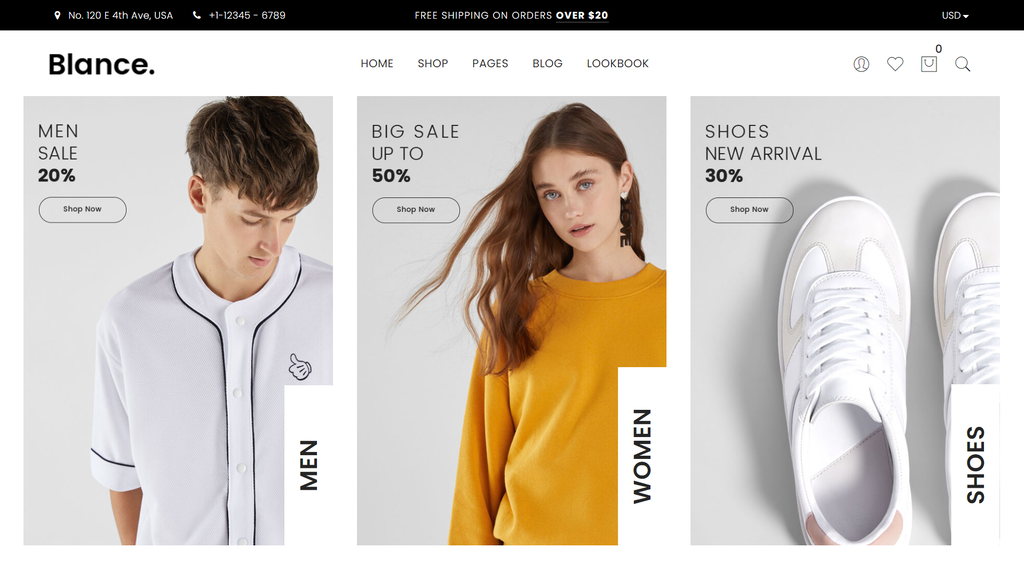 Th&egrave;me WordPress d'e-commerce Blance