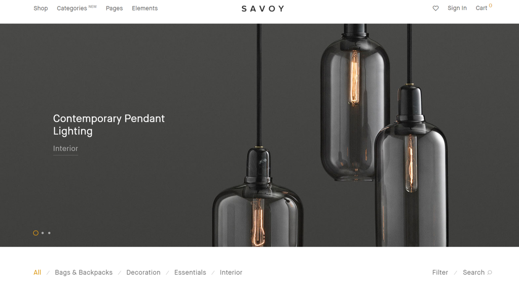 Th&egrave;me WordPress d'e-commerce Savoy