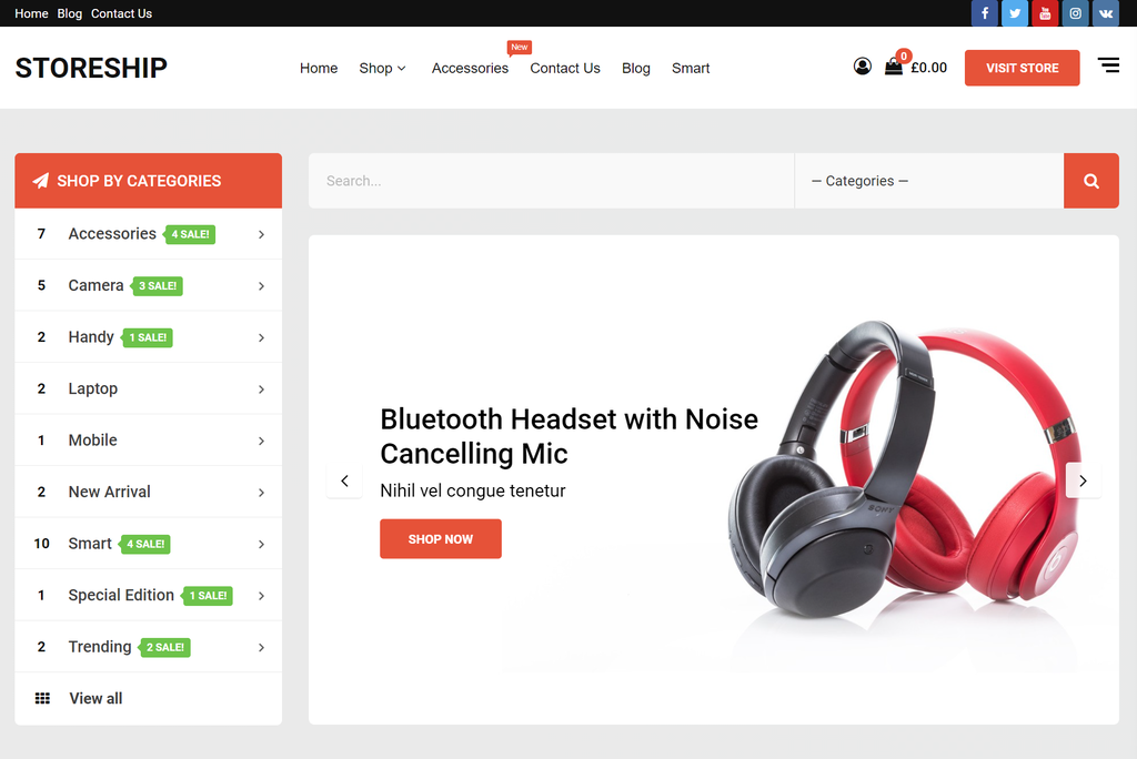 Th&egrave;me WordPress d'e-commerce Storeship
