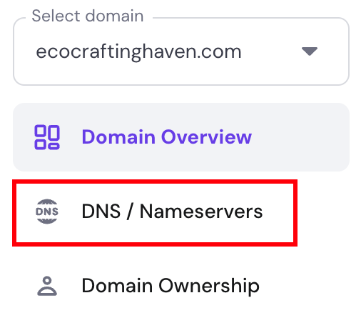 Domain Overview section in hPanel