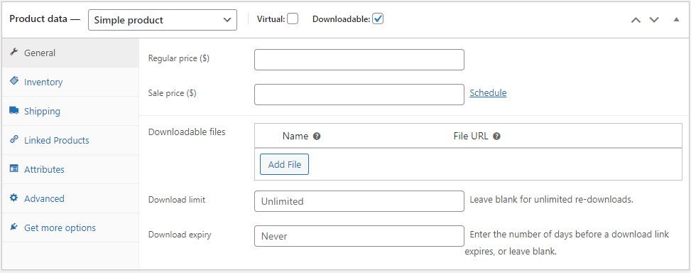 Adding downloadable products using WooCommerce