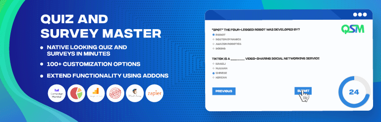 Quiz and Survey Master WordPress plugin banner