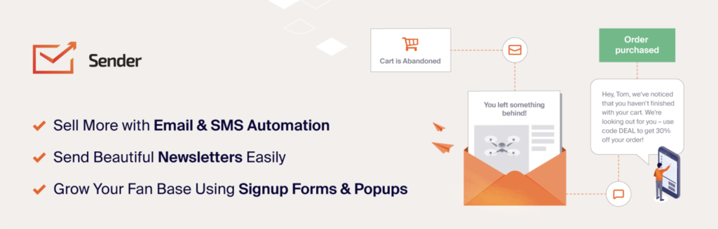 Sender &ndash; Newsletter, SMS and Email Marketing Automation for WooCommerce homepage