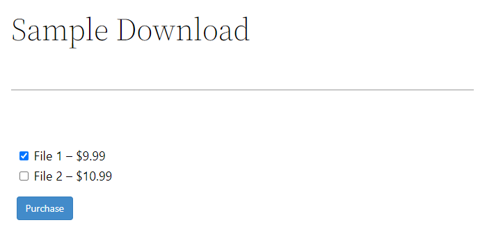 Using the Easy Digital Download plugin to post multiple download options