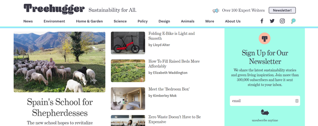Email subscription sidebar example 