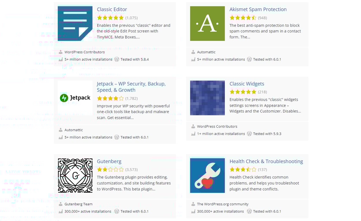 Featured plugins on WordPress.org.