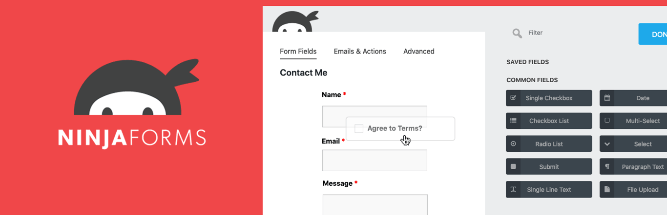 Ninja Forms WordPress plugin banner