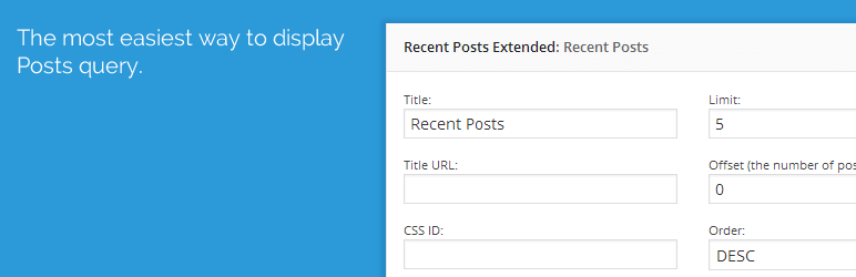 Recent Post WordPress widget plugin banner