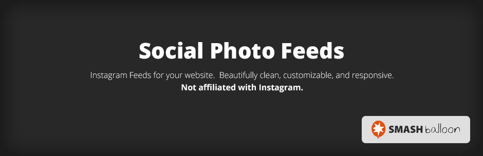 Smash Balloon social photo feeds WordPress plugin banner