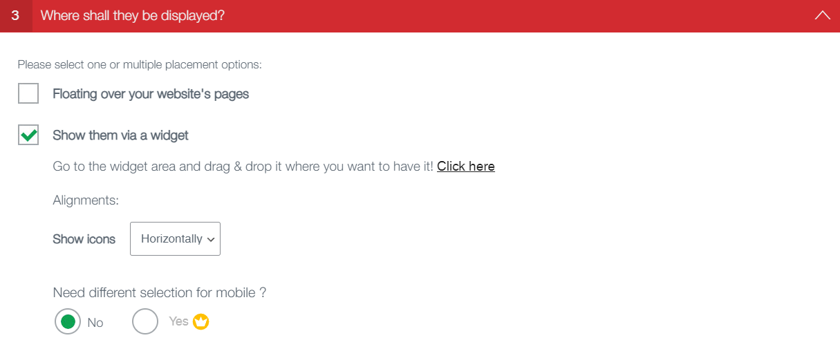 The Where shall they be displayed? section in Social Media Share Buttons & Social Sharing Icons