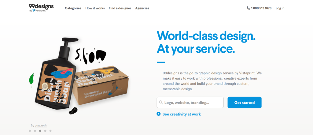 99designs freelance home page