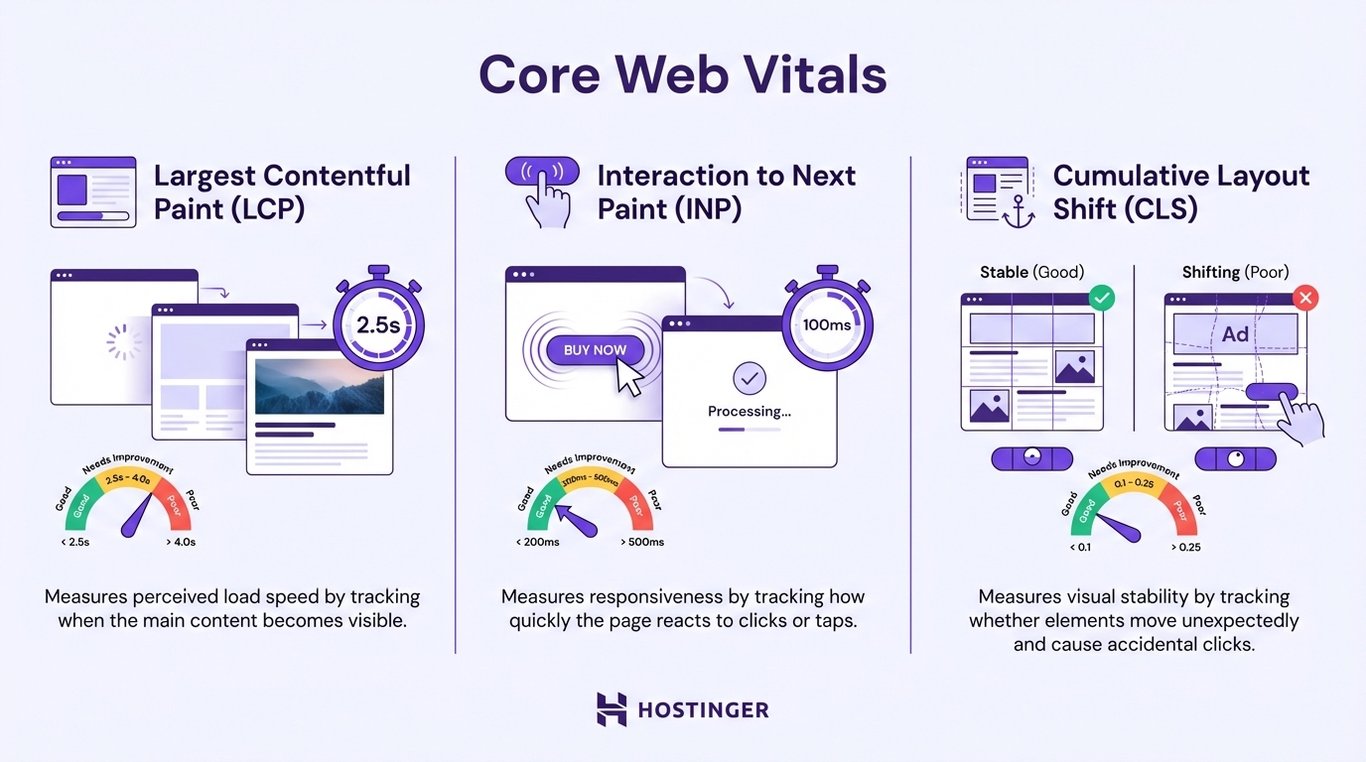 An infographic explaining Core Web Vitals' metrics