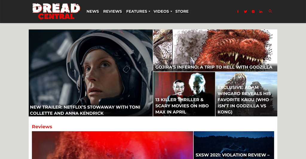 Move trailers and reviews onDread Central