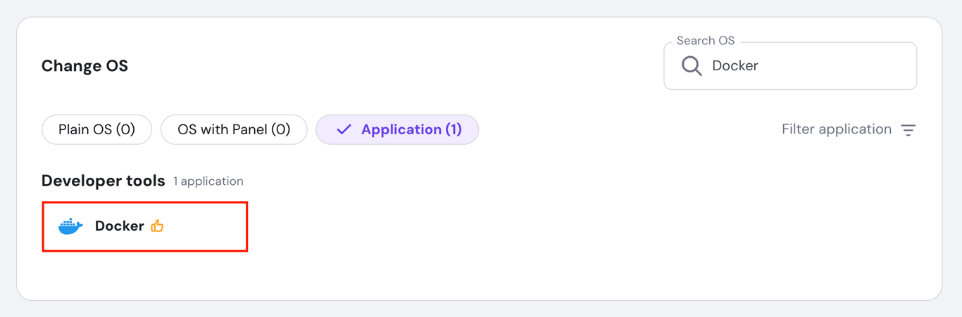 The Docker template in hPanel's VPS