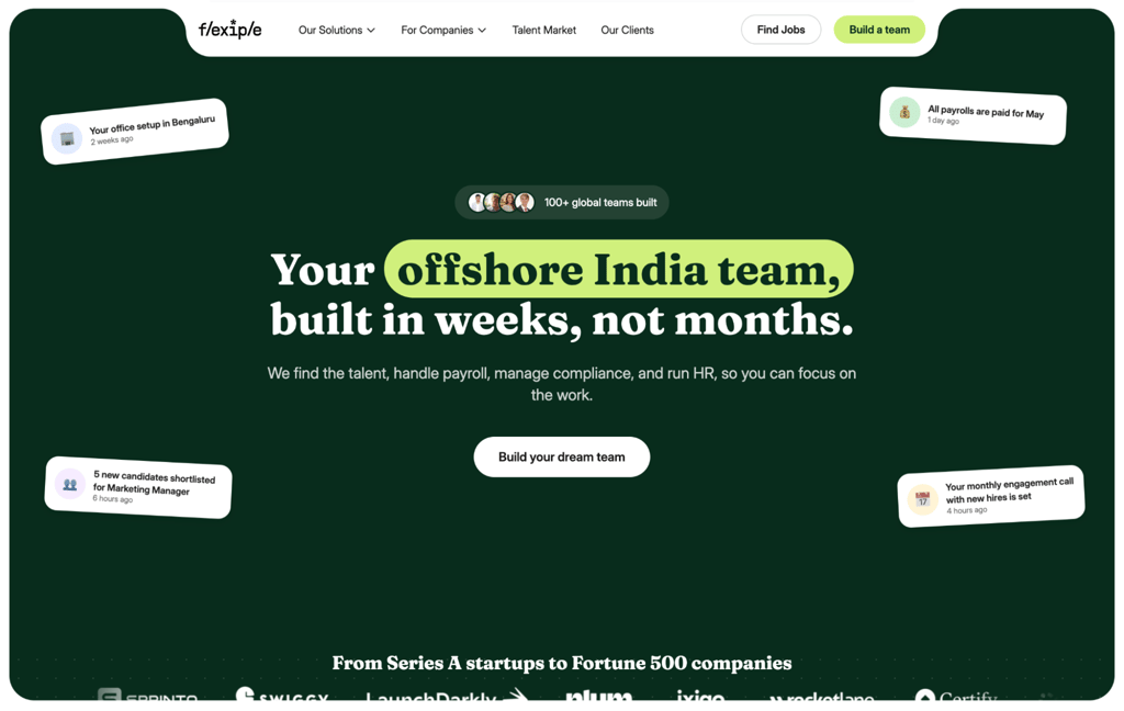 Flexiple homepage