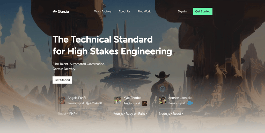 Gun.io homepage