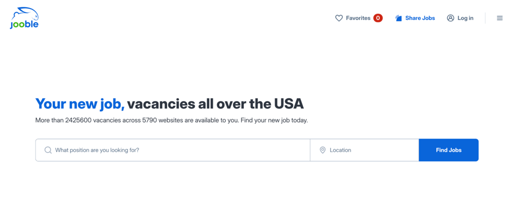 Jooble homepage