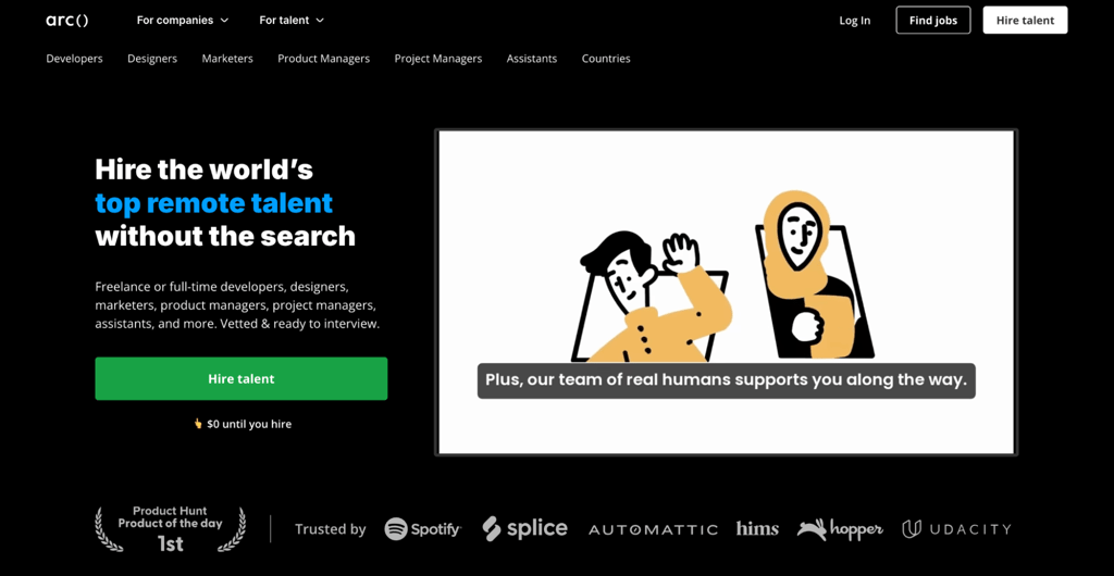 Arc homepage