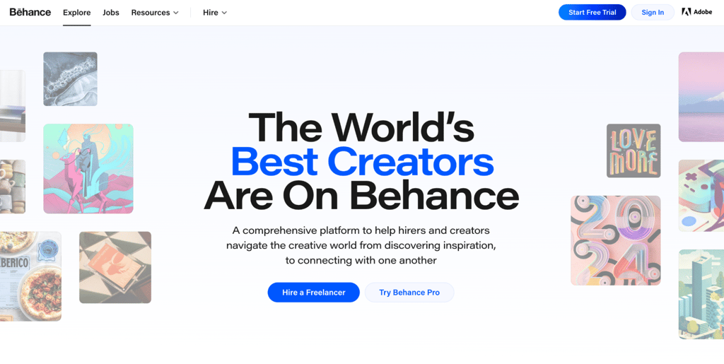 Behance homepage