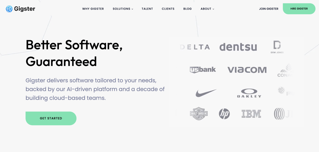 Gigster homepage