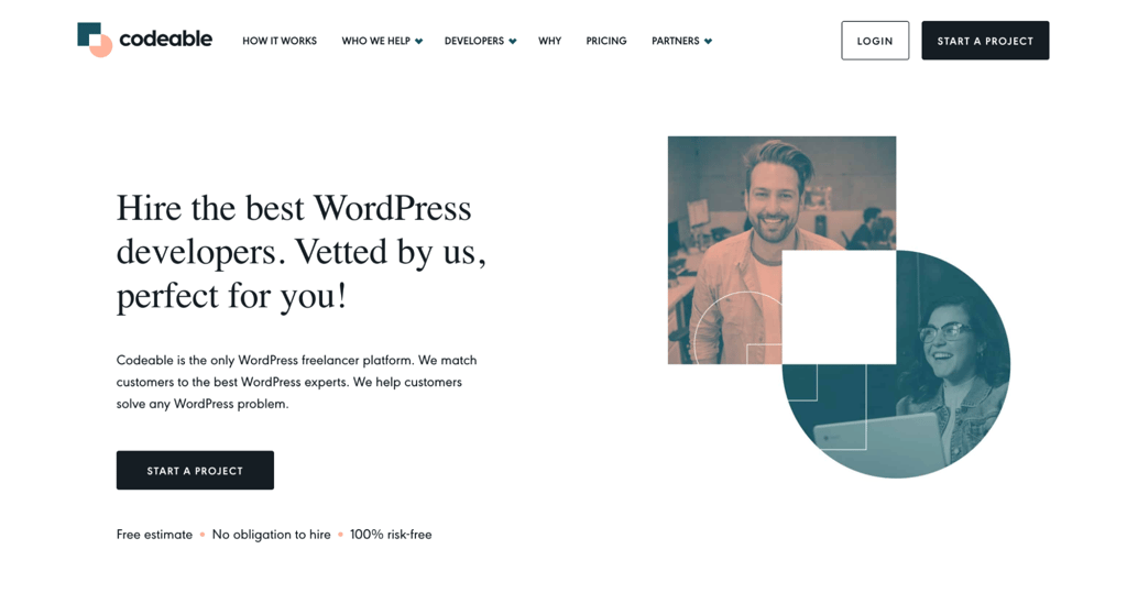 Codeable homepage