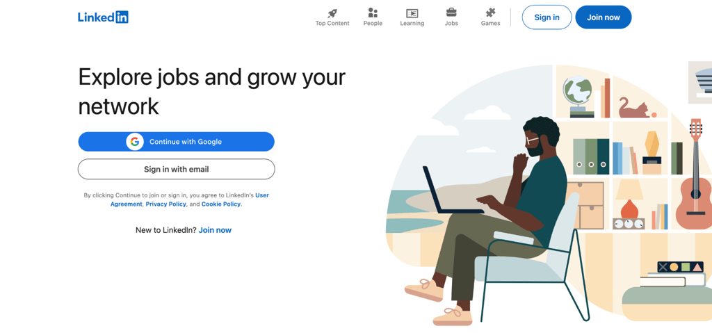 LinkedIn homepage
