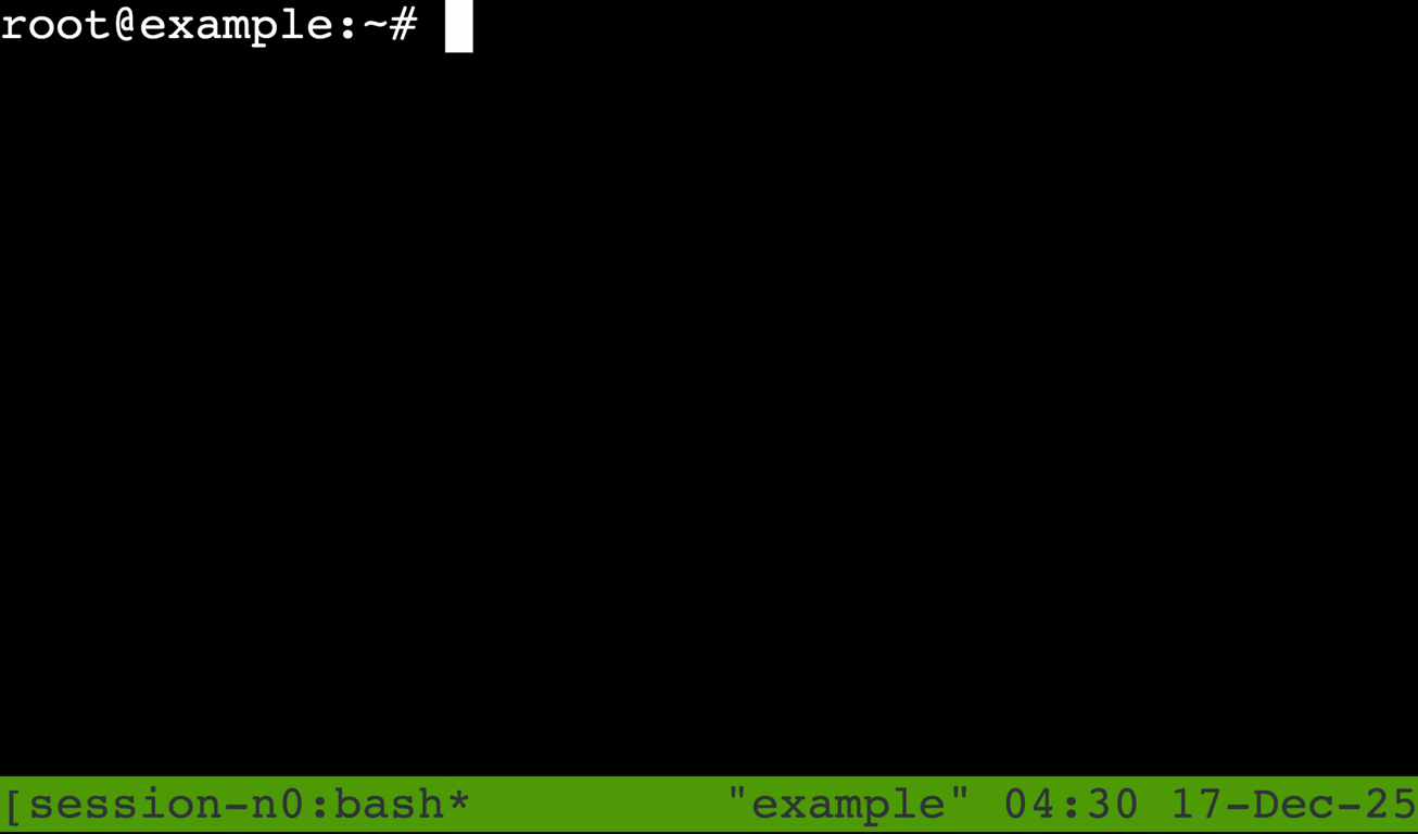 Active tmux session displayed inside a terminal window