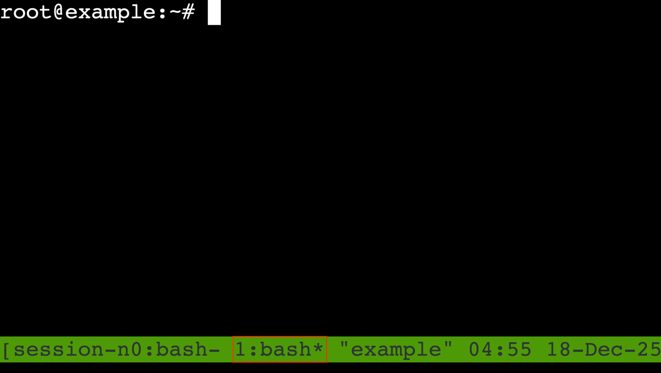 tmux window number with active asterisk highlighted in status bar