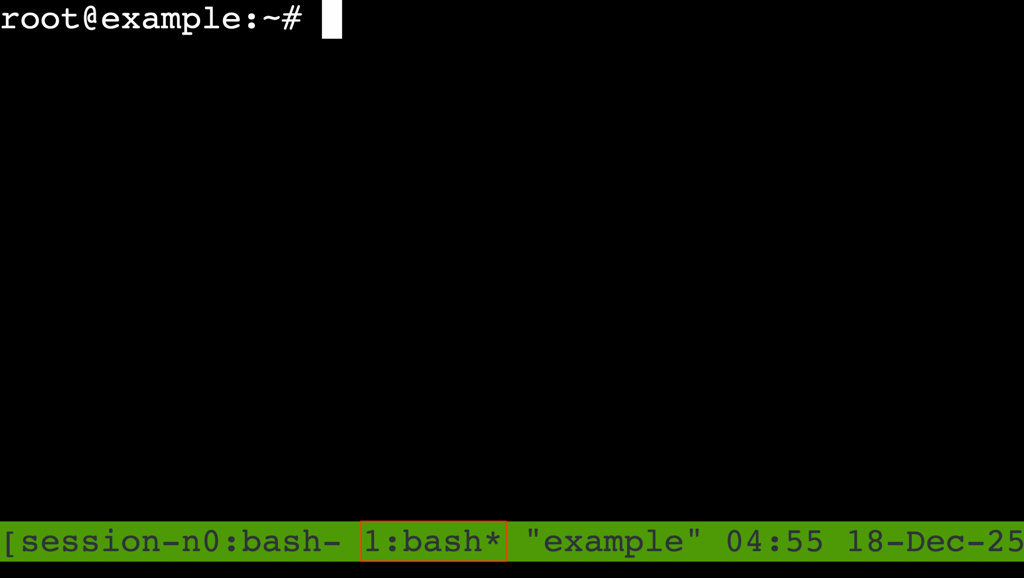 tmux window number with active asterisk highlighted in status bar