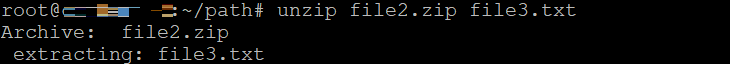 The unzip command unpacks a specific file