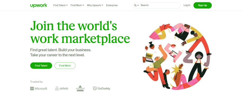 Upwork landing page