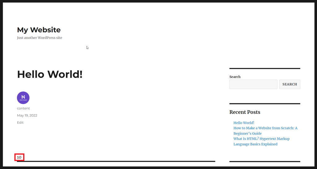 A website's post, highlighting a post ID.
