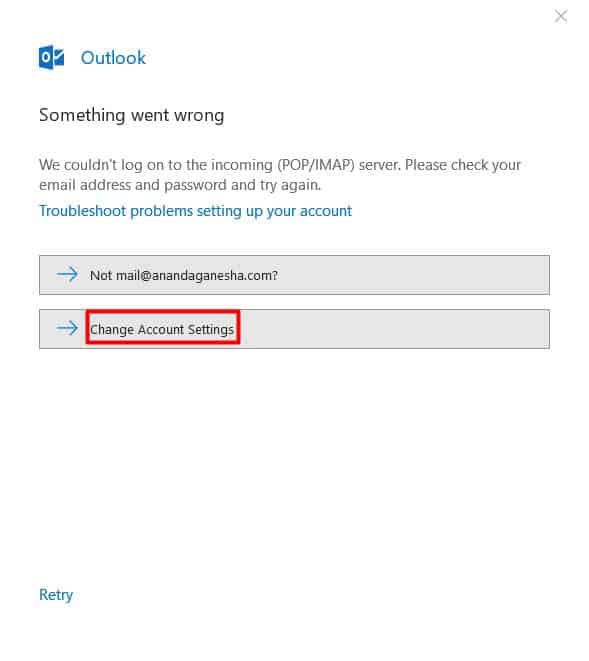 Un message d'erreur qui appara&icirc;t sur Microsoft Outlook 2016