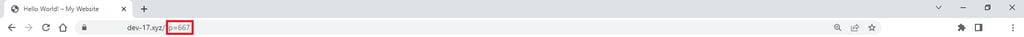 Web browser's address bar, highlighting a post ID.