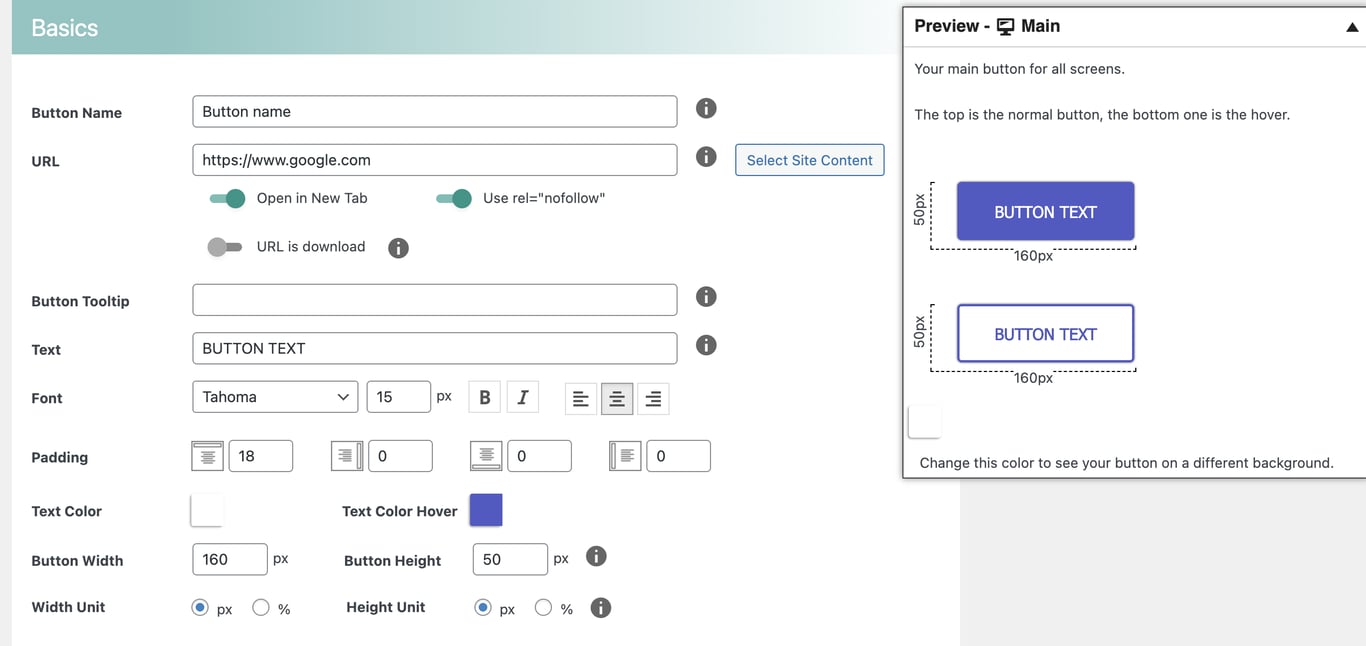 MaxButtons plugin's button creation page